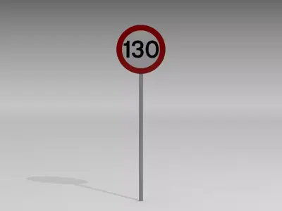 130 Speed limit sign 3D model