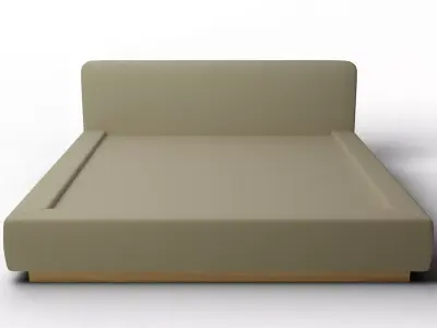 Gather Sand Upholstered King Bed 3D model