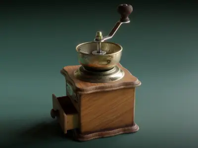 Classic Coffee Grinder Low-poly 3D model
