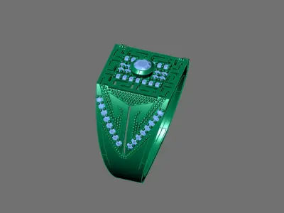 Gents Rings Diamond Men Ring STL 3DM 3D ready print model 3D print model