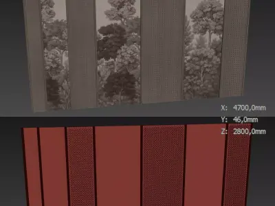 Decorative V86 Wall Panels 3D model