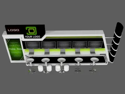  Booth Exhibition Stand a444e  3D model
