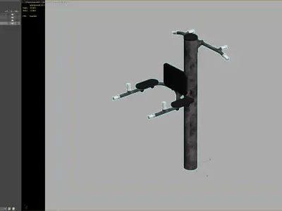 Outdoor fitness pull-up and dip station 3D model