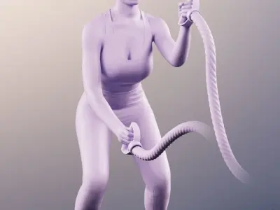 Micaela 11407 - Athletic Black Woman Making Sport Low-poly 3D model