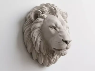 Lion sculpture 3D print model 3