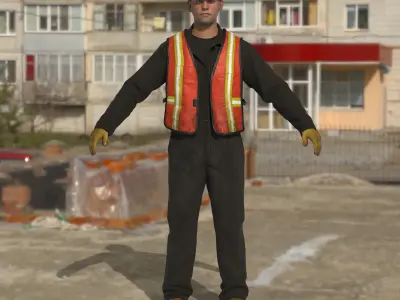 Construction Worker  Rigged 3D model
