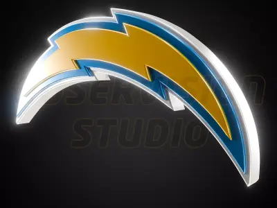 Los Angeles Chargers logo - Cinematic - 3D print 3D model