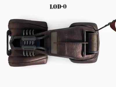 Post Apocalyptic Bugatti Low-poly War Car Game Asset Low-poly 3D model