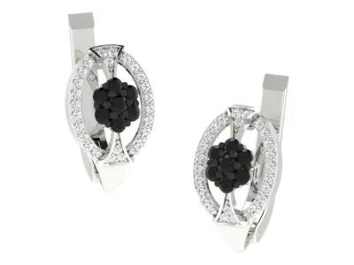 Solitaire Women Drop Earring 3dm STL OBJ FBX Render Details 3D print model 14