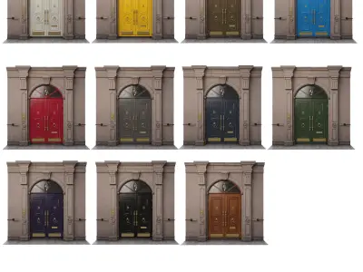  Entrance classic door 09  3D model