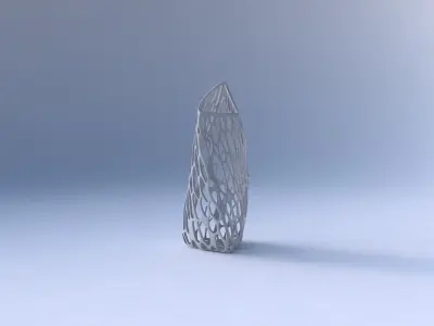 Vase twist tipped triangle with organic lattice 3D print model