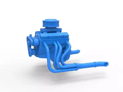 Engine V8 for water pumper Sand buggy Scale 1 to 25 3D print model