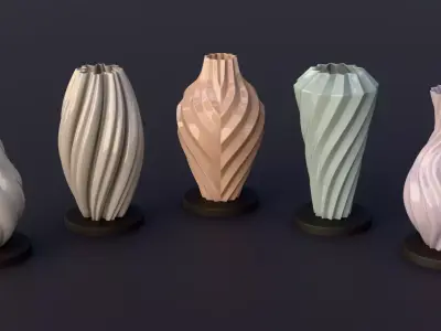 5 Printable Vases  3D print model
