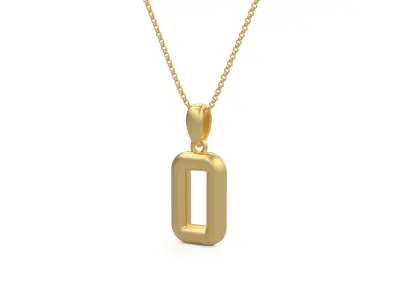 Model 1167 Number 0 Necklace Curved 3D print model