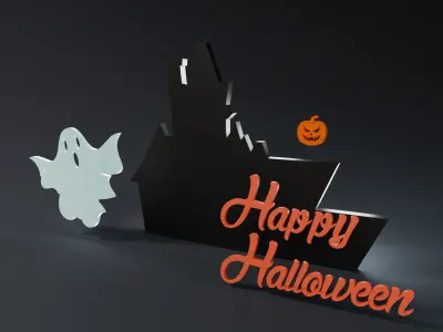 Happy Halloween Sign 3D print model