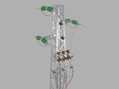 Power line tower 951 Free 3D model