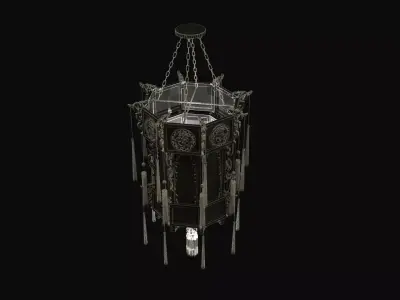 Chinese palace lantern  Low-poly 3D model