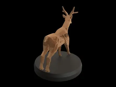 Parametric V Deer Low-poly 3D model