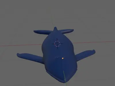 blue whale 3D model