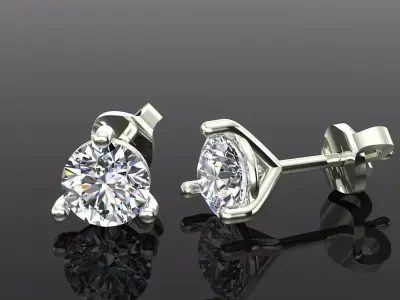 Women Diamond Earrings 3D print model 116
