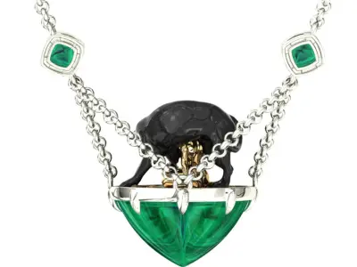 Panthera Pendant with Woman 3D print model