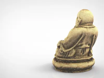 GOLD HAPPY BUDDHA  Low-poly 3D model
