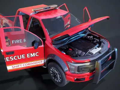 American Pickup Low-poly 3D model