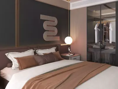 Modern Bedroom Scene 30 3D model