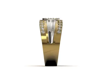 Ready for casting file for the Imperial Two Color ring fr0066 3D print model