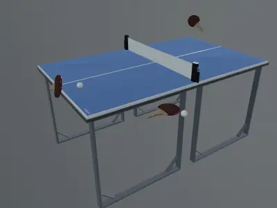 Ping Pong Low-poly 3D model