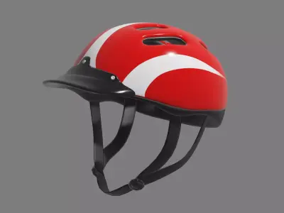 Bike Helmet Low-poly 3D model