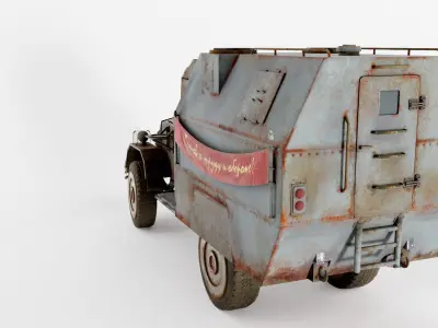 Postapocalypse armoredsuv da1 Low-poly 3D model