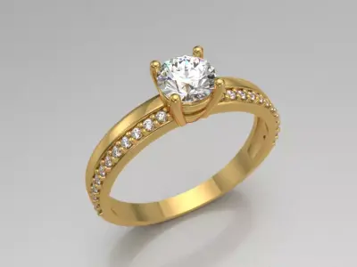 Anel duplo solitario noivado 3D print model