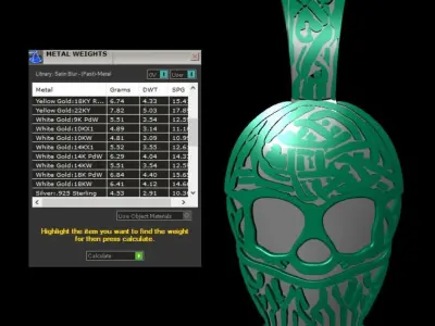 Skeleton Face Mask Gold Pendant 3D print model