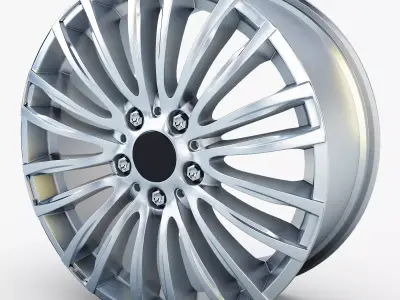 Style 345M wheel silver Mid Poly Low-poly 3D model