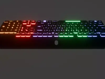Gaming Keyboard RGB low poly game ready  Free low-poly 3D model