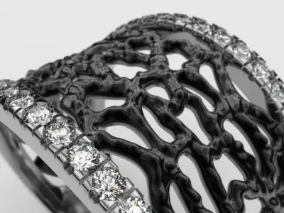 Amorphous ring abstraction 3D print model