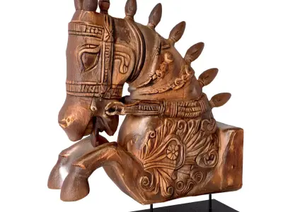 Carved Marwari Jumping Horse 3D model