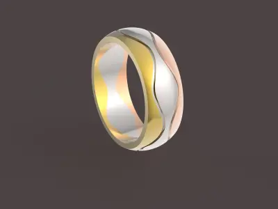 3 waves wedding ring 3D print model