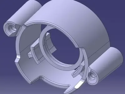 Parametric H7 headlight lamp socket  3D CAD model 3D model