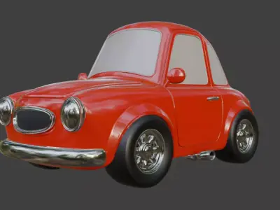 Red Cartoon Car Model 3D print model