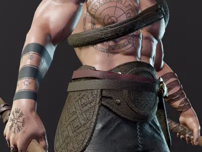 Viking Warrior Low-poly 3D model