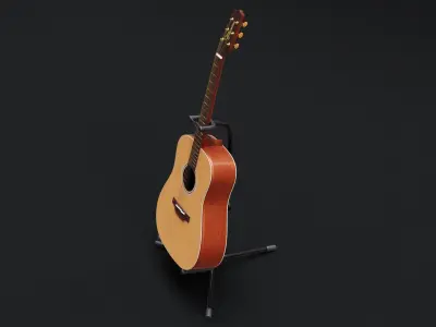 Takamine Guitar with support 3D model