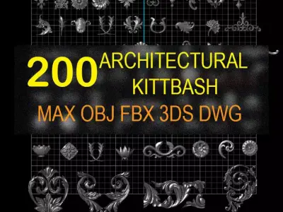 200 architectural ornament KITBASH  3D model