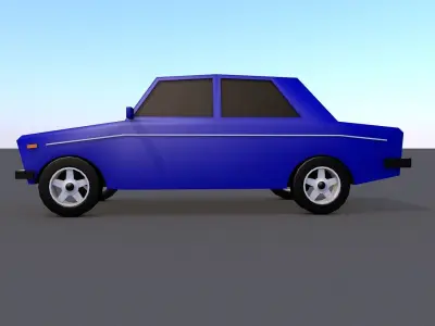 Cartoon low poly car Low-poly 3D model purchase