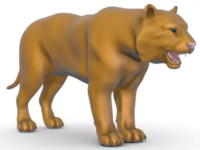 High Poly Model A Realistic Tiger Low-poly 3D model