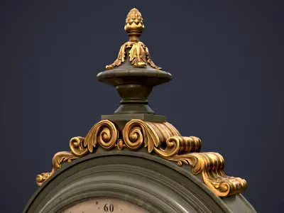 Street Clock Hight Low Poly Low-poly 3D model