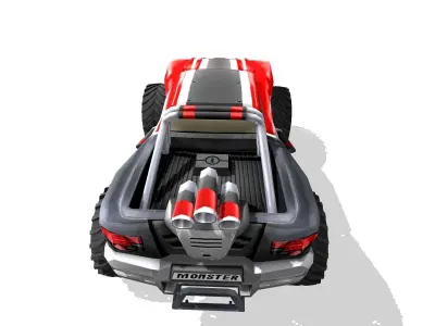 Low Poly Monster Truck New Low-poly 3D model