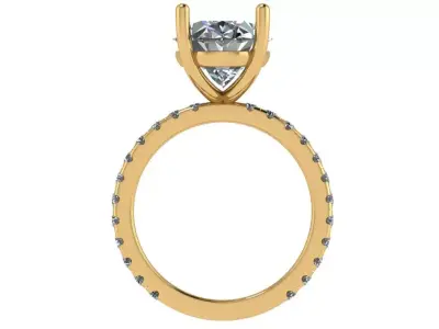 oval solitaire ring  3D print model