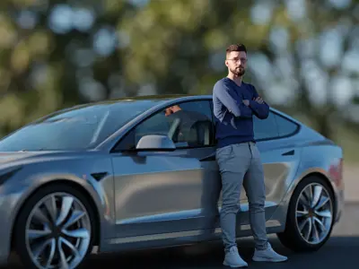 Humano Woman opening car 2011-10 3D model